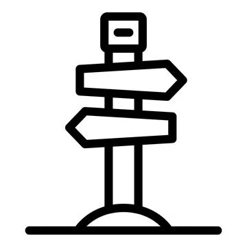 Direction indicator icon, outline style 库存插图