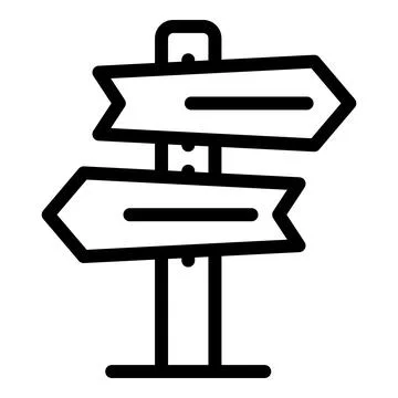 Direction indicator icon, outline style Illustrazione stock