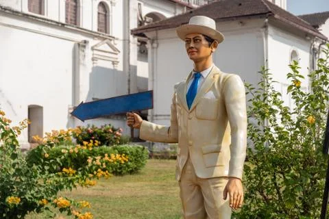 Direction indicator in Old Goa Stock Photos