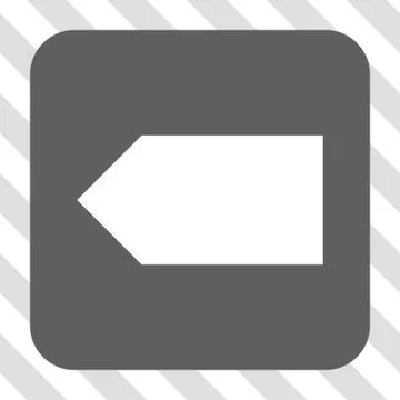 Direction Left Rounded Square Button Illustrazione stock