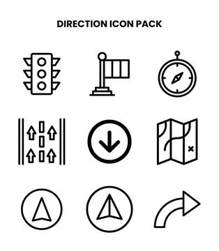 Direction Line Icons Pack イラスト素材