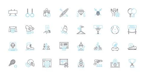 Direction linear icons set. Navigation, Orientation, Route, Bearings, Pathway Stock Illustration