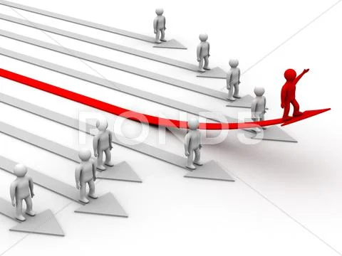 Direction of movement. 3D image. Stock Illustration