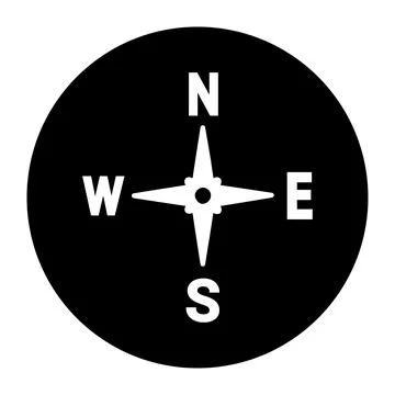 Direction, navigation, black compass icon Stock Illustration