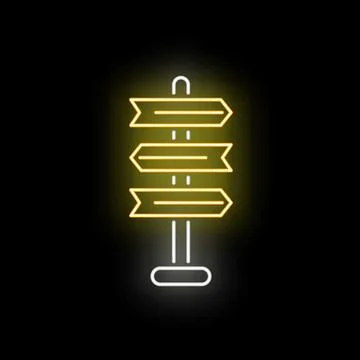 Direction neon signpost finding choices or path イラスト素材