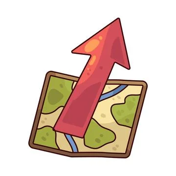 Direction over map illustration Ilustração Stock