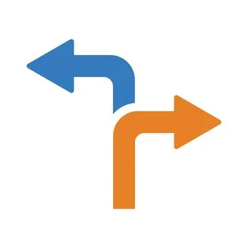 Direction, path, way icon. Editable vector logo. Stock Illustration