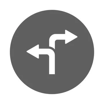 Direction, path, way icon. Gray vector graphics. Illustrazione stock