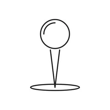 Direction pin check icon. Simple line, outline vector of navigation icons for ui Stock Illustration