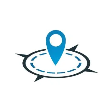 Direction Pin location logo design vector icon illustration Stock Illustration