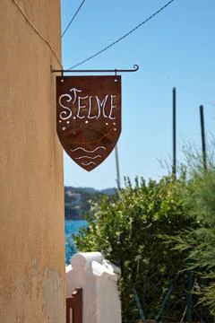 Direction of pointers to the port st elme la seyne sur mer Stock Photos