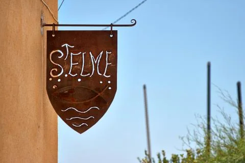 Direction of pointers to the port st elme la seyne sur mer Stock Photos