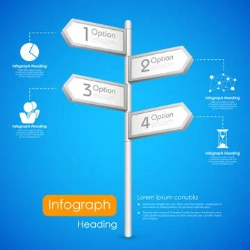 Direction post in Infographic Background Stock Illustration