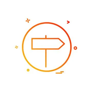 Direction right basic icon vector design Illustrazione stock