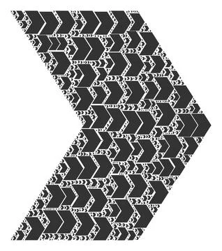 Direction Right Fractal Composition of Itself Icons Illustrazione stock