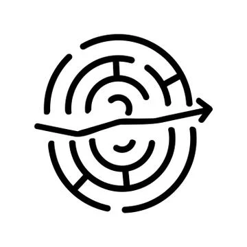Direction to right side of puzzle icon vector outline illustration Illustrazione stock