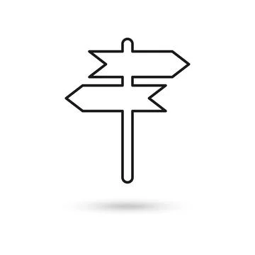 Direction road sign icon vector, solid pictogram isolated on white backgrou.. Stock Illustration