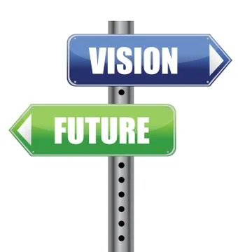 Direction road sign with vision future words illustration design Stock Illustration