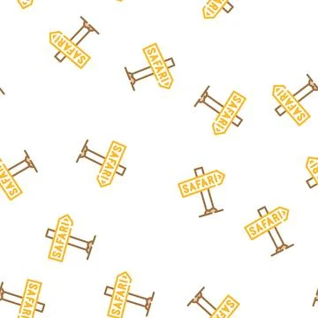 Direction safari nameplate vector seamless pattern Stock Illustration