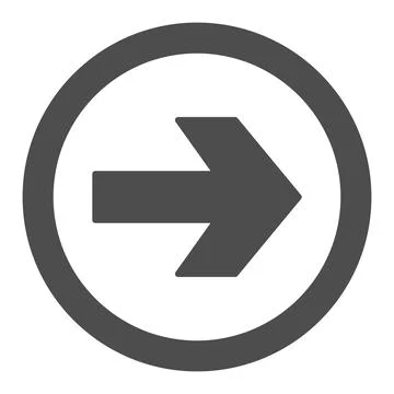 Direction sign, arrow in circle solid icon, direction concept, directing arrow 库存插图