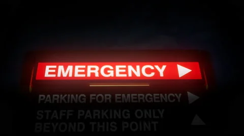 emergency room sign at night