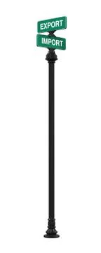 Direction Sign of Export and Import Stock Illustration