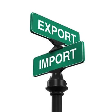 Direction Sign of Export and Import Stock Illustration