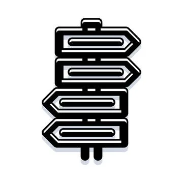 Direction sign indicating multiple life path choices Stockillustratie