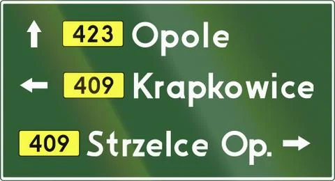 Direction Sign In Poland Stock Illustration