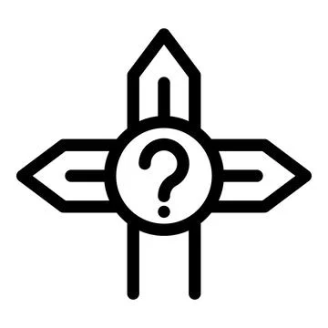Direction sign post pointing different ways with question mark Stock Illustration
