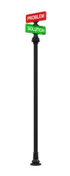 Direction Sign of Problem and Solution Stock Illustration