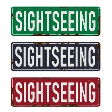 Direction sign SIGHTSEEING set on a white background Stock Illustration