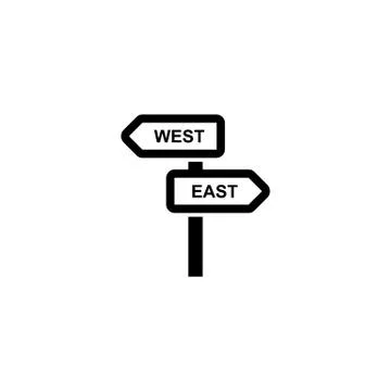 Direction sign simple flat style illustration icon Stock Illustration