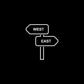 Direction sign simple flat style illustration icon Stock Illustration