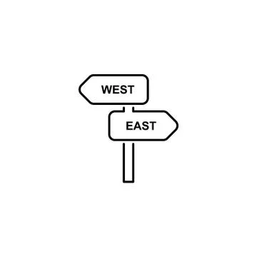 Direction sign simple flat style illustration icon Stock Illustration