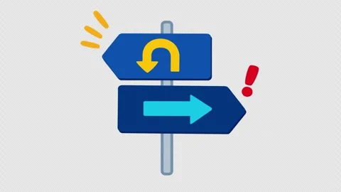 Direction Signpost Animation with U-Turn and Right Arrow 動画素材 329622612