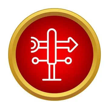 Direction signpost choosing way decision process icon Stock Illustration