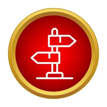 Direction signpost icon presenting navigation guidance choice 스톡 일러스트