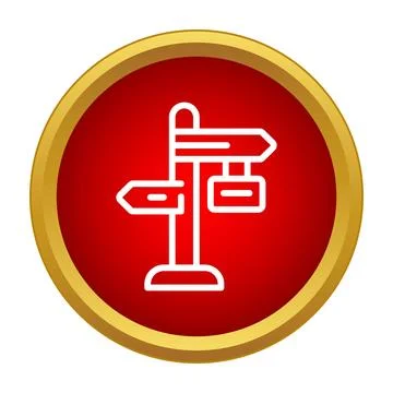 Direction signpost icon showing multiple paths and choices Stock Illustration