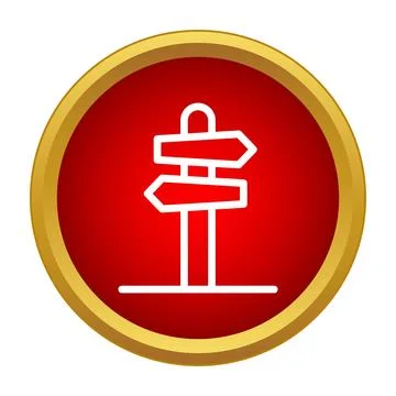 Direction signpost icon showing multiple path choices Stock Illustration