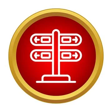 Direction signpost icon showing multiple travel routes Stock Illustration