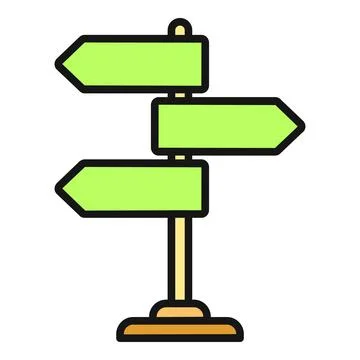Direction signpost offering multiple path choices icon 스톡 일러스트