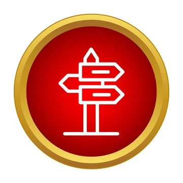 Direction signpost pointing choices navigating different paths icon Stock Illustration
