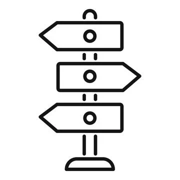 Direction signpost showing different paths and choices Stock Illustration