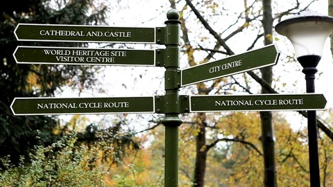 Direction Signs - Durham -  England 動画素材 77992522