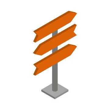 Direction signs icon, isometric 3d style Stock Illustration