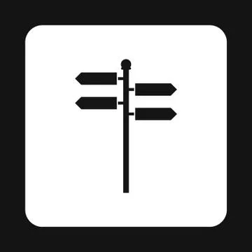 Direction signs icon, simple style Illustrazione stock