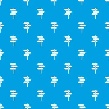 Direction signs pattern seamless blue Illustrazione stock