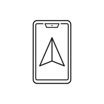 Direction smartphone icon. Simple line, outline vector of navigation icons for Stock Illustration