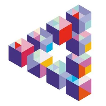 Direction strategy concept, box stack illustration Illustrazione stock